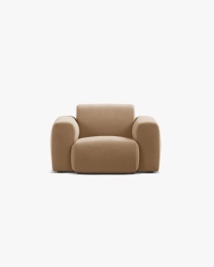 FOTOLIU LOUNGE MOLINO, 100X108, BEJ MIGDALA, CU TAPITERIE DIN TEXTIL CATIFEA CASINO, MICADONI