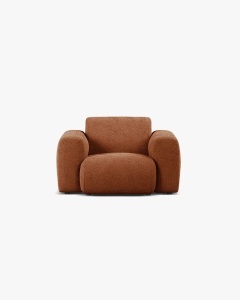 FOTOLIU LOUNGE MOLINO, 100X108, CARAMIZIU, CU TAPITERIE DIN TEXTIL BOUCLE BALOO, MICADONI