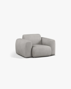 FOTOLIU LOUNGE MOLINO, 100X108, GRI DESCHIS, CU TAPITERIE DIN TEXTIL CHENILLE REBEL, MICADONI - Img 2