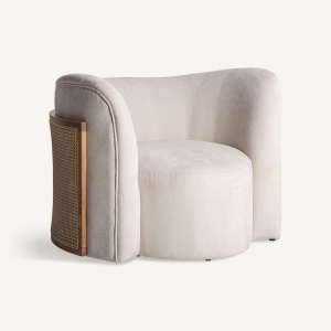 FOTOLIU NYUL 32999, ALB ANTICHIZAT SI NATURAL, CONFECTIONAT DIN LEMN DE PIN, RATTAN SI POLIESTER, STIL MODERN
