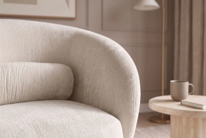 FOTOLIU ROTATIV BOSSA NOVA, REALIZAT DIN LEMN SI TEXTIL CHENILLE , CULOARE BEJ, INVICTA INTERIOR - Img 5