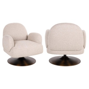 FOTOLIU ROTATIV KAGNEY BISCOTTI, 214133, CREM/BRONZ, CONFECTIONAT DIN PAL, SPUMA, LEMN DE PIN SI 100% POLIESTER, STIL MODERN