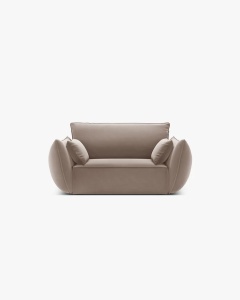 FOTOLIU SPATIOS SI CONFORTABIL KAELLE, 128X110 CM, CAPPUCCINO, CU TAPITERIE DIN TEXTIL CATIFEA BLUVEL, MICADONI