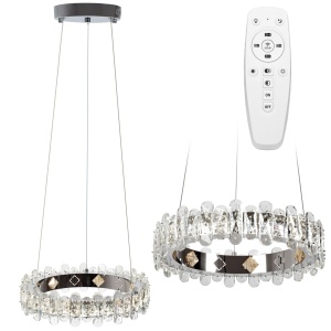 Kryształowa Lampa Sufitowa LED APP1041-CP + pilot - Img 1