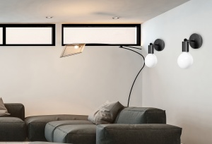 Lampă de perete din metal Mat negru 392205 - Img 3