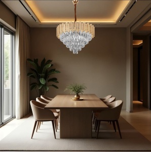 Lampă suspendată Cristal G053-CP 80CM Gold - Img 3