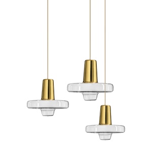 Lampă suspendată Metal Sticlă Aurie LED APP553-1CP - Img 3