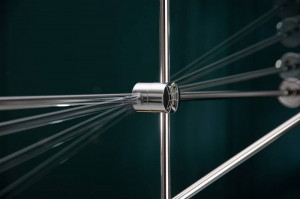 LAMPADAR, VARIATION, COD 40777, METAL ARGINTIU, ASPECT MODERN - Img 5