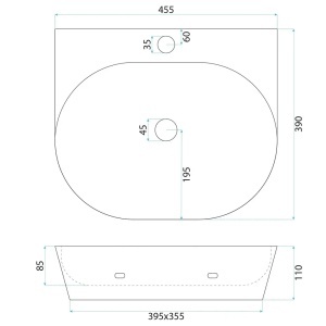 LAVOAR CERAMIC PENTRU BLAT REA KIM 46, ALB, CALITATE SUPERIOARA - Img 6