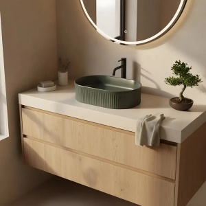 LAVOAR CU STRIATII, VANDA OLIVE, CERAMICA CALITATE SUPERIOARA, REA - Img 5