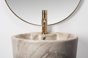 LAVOAR DE PODEA BLANKA, NATURAL, 84 CM, EFECT DE PIATRA MATA, DIN CERAMICA, CALITATE SUPERIOARA - Img 2