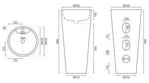 LAVOAR FREESTANDING ANYA, 84 CM, ALB, DIN CERAMICA, CALITATE SUPERIOARA - Img 7