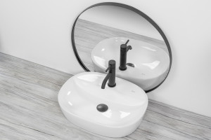 LAVOAR REA CARINA, ALB, 50 CM, DIN CERAMICA, CALITATE SUPERIOARA - Img 2