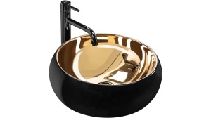LAVOAR REA LUNA, 40 CM, AURIU/NEGRU MAT, DIN CERAMICA, CALITATE SUPERIOARA - Img 3