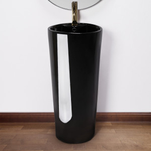 LAVOAR STATIV BLANKA, 84 CM, NEGRU, DIN CERAMICA, CALITATE SUPERIOARA