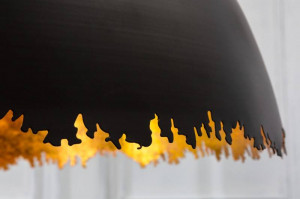 LUSTRA MODERNA 61CM, GLOW , COD 41765, STIL MODERN, REALIZATA DIN METAL IN NEGRU/AURIU - Img 5
