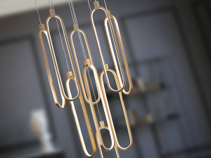 LUSTRA/PLAFONIERA COLETTE, SCHULLER, 50CM, AURIU ROSE/OPAL, METAL SI ALUMINIU, STIL MODERN - Img 5