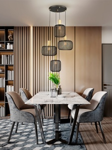 LUSTRA/PLAFONIERA OSIRIS, 58 CM, NEGRU MAT/AURIU, DIN METAL, STIL MODERN - Img 2