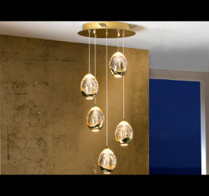 LUSTRA/PLAFONIERA SCHULLER, ROCIO, 30 CM, AURIU/SAMPANIE, DIN STICLA SI METAL, STIL MODERN