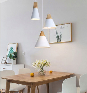 LUSTRA SCANDI SET CP WHITE, 145x80/100 cm, ALB, DIN METAL SI LEMN DE INALTA CALITATE, STIL MODERN, TU - Img 6
