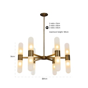 LUSTRA TRICON BRONZ, HL-0168, CONFECTIONATA DIN METAL SI STICLA, STIL MODERN - Img 2
