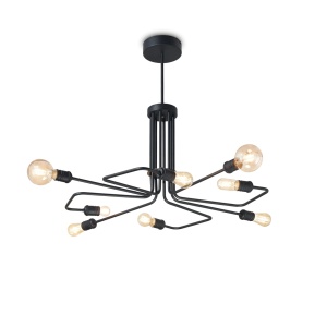 LUSTRA TRIUMPH SP8, NEGRU, DIN METAL, STIL INDUSTRIAL