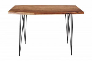MASA DE BAR 140CM, MAMMUT, DIN LEMN MASIV SI METAL, COD 43670, DESIGN INDUSTRIAL - Img 3