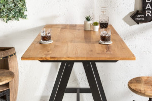 MASA DE BAR, CASTEL 120CM, DIN METAL SI BLAT DIN LEMN DE STEJAR, COD 39722 - Img 2