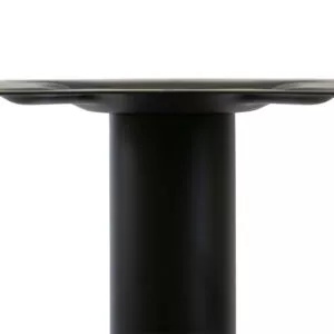 Masă de cafenea rotunda 70cm, culoare negru/auriu, metal si mdf design marmura - Img 3