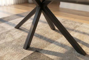 MASA DE DINING GALAXIE 160CM, DIN METAL SI CERAMICA, CULOARE GRI/NEGRU, INVICTA INTERIOR - Img 4