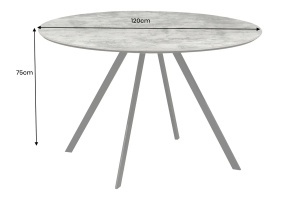 MASA DE DINING ROTUNDA, ATELIER 120CM, FURNIR LEMN, MELAMINA SI METAL, ASPECT PIATRA, ARTIM GROUP SELECTION - Img 5