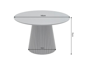 MASA DE DINING ROTUNDA VALHALLA 140CM, REALIZAT DIN LEMN DE STEJAR SI BLATUL DIN MDF SI FURNIR STEJAR, CULOARE NEAGRA - Img 8