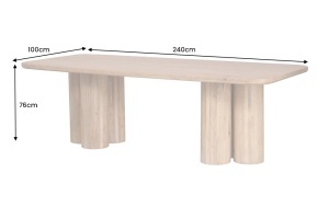 MASA DE SUFRAGERIE, ART DECO 240CM, REALIZATA DIN LEMN MASIV DE MANGO, CULOARE NATUR, ARTIM GROUP SELECTION - Img 4