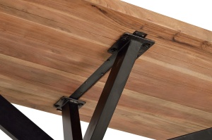 MASA DE SUFRAGERIE MADEIRA 180CM, REALIZATA DIN LEMN DE SALCAM SI METAL, CULOARE NATUR/NEGRU, GINER Y COLOMER - Img 4
