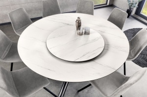 MASA DE SUFRAGERIE ROTUNDA, 150CM, PLACA ROTATIVA, CERAMICA MARMURA ALBA, ARTIM GROUP SELECTION - Img 2