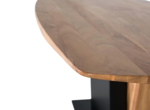 MASA DE SUFRAGERIE SAHANA 240CM, PENTRU 10 PERSOANE, REALIZATA DIN LEMN DE SALCAM SI METAL, CULOARE NATUR/NEGRU, GINER Y COLOMER - Img 6