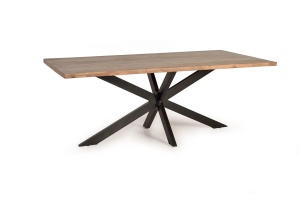 MASA DE SUFRAGERIE VICTORIA 200CM, PENTRU 8 PERSOANE, REALIZATA DIN LEMN DE SALCAM SI METAL, CULOARE NATUR/NEGRU, GINER Y COLOMER - Img 3