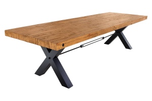 MASA DEOSEBITA, THOR 230CM, LEMN MASIV, METAL, DESIGN INDUSTRIAL - Img 8