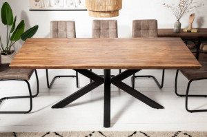 MASA DINING 180CM, GALAXY II, DIN LEMN MASIV SHEESHAM, COD 40246, ASPECT INDUSTRIAL - Img 7