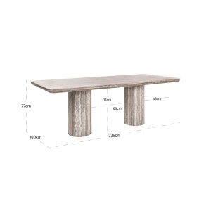 MASA DINING, DENIZLY 225CM, TRAVERTIN, GRI, RICHMOND INTERIORS - Img 2