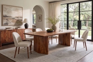 MASA DINING DIAMOND 240CM, REALIZATA DIN LEMN MASIV DE TRANDAFIR, CULOARE NATUR, INVICTA INTERIOR - Img 6