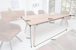 MASA DINING DIN LEMN MASIV DE SALCAM, 200CM, DESIGN SCANDINAV, ARTIM GROUP SELECTION - Img 2