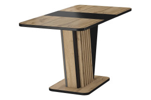 MASA DINING EXTENSIBILA, 125/170 CM, STEJAR ATISAN/NEGRU, DIN PAL LAMINAT, STIL MODERN - Img 6