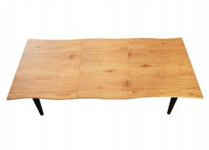MASA DINING EXTENSIBILA, 150/210 CM, STEJAR ARTISAN/NEGRU, BLAT DIN MDF, FURNIR SI PICIOARE DIN METAL, STIL MODERN - Img 5