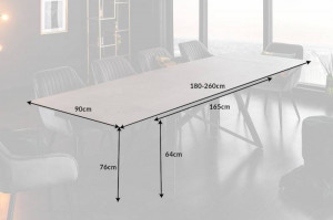 MASA DINING EXTENSIBILA, ATLAS 180/220/260CM, ASPECT DE BETON/CERAMICA, ARTIM GROUP SELECTION - Img 7