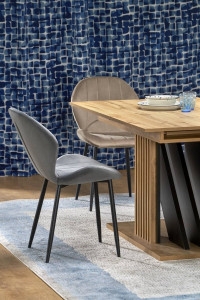 MASA DINING EXTENSIBILA FABIANO, STEJAR WOTAN/NEGRU, 130/175 CM, DIN PAL LAMINAT, STIL MODERN - Img 3
