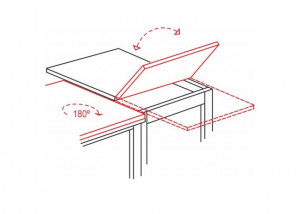 MASA DINING EXTENSIBILA FLIP, 80/160 CM, STEJAR ARTISAN/NEGRU, DIN PAL LAMINAT, STIL MODERN - Img 6