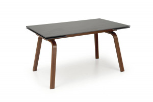 MASA DINING EXTENSIBILA LOZANO, CU ASPECT DE MARMURA NEAGRA/NUC, 140/200 CM, DIN PIATRA SINTETIZATA SI METAL, STIL MODERN - Img 8