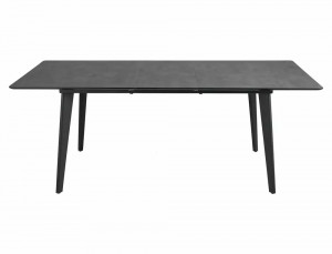 MASA DINING EXTENSIBILA RENE, 160/200 CM, GRI/NEGRU MAT, BLAT DIN MDF SI PICIOARE DIN METAL, STIL MODERN - Img 3