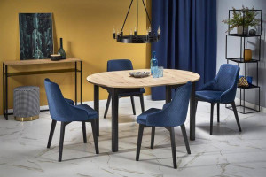MASA DINING EXTENSIBILA RINGO, STEJAR ARTISAN/NEGRU, 102/142 CM, DIN MDF SI FURNIR, STIL CLASIC